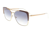 PRADA Plastic Metal Irregular Shape Sunglasses Unisex Rose Gold