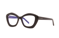 SAINT LAURENT Acetate Irregular Shape Eyeglass Frames Women's Black