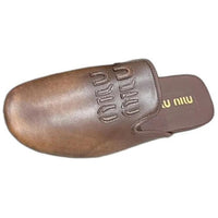 MIU MIU Wrap-toe Slippers Women's Brown