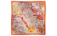 HERMES Silk Scarves Women's Orange