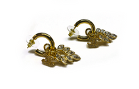 CHANEL Alloy Rhinestone Earrings Women's Gold