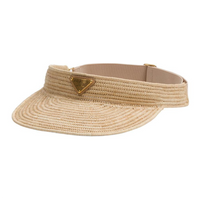PRADA Triangle Logo Flat Peak Crochet Visor