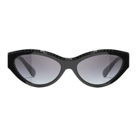 CHANEL Advanced Resin Rhinestone Cat Eye Sunglasses Unisex Black