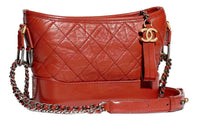 CHANEL Cow Leather Hobo Bag Backpack Handbag Shoulder Bag Crossbody Bag Women's Rusty Red