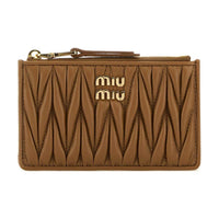 MIU MIU Leather Card Holder Regular Women's Caramel