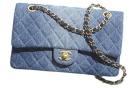 CHANEL Classic Flap CF Washable Denim Crossbody Bag Shoulder Bag Women's Blue