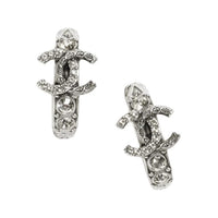 CHANEL Metal Earrings Women's Silver