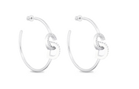 DIOR Metal Crystal Earrings Women's Silver