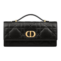 DIOR Caro Sheepskin Clutch Women's Black