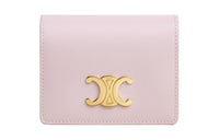 CELINE Shiny Cow Leather Card Holder Women's Light Pink