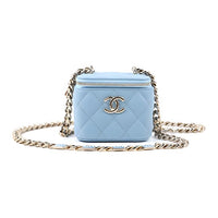 CHANEL 22SS Lambskin Box Bag Shoulder Bag Crossbody Bag Mini Women's Blue