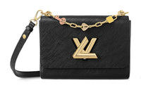 LOUIS VUITTON Twist Epi Grained Leather Crossbody Bag Shoulder Bag Women's Black