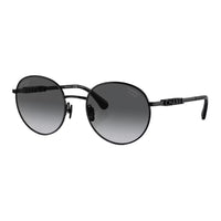 CHANEL Steel Round Sunglasses Women's Black