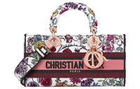 DIOR Embroidery Shoulder Bag Crossbody Bag Handbag Medium Size Women's Multicolor