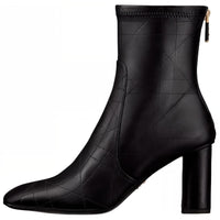 DIOR D-Shadow Ankle Boots Zipper 8cm Women's Black
