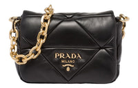 PRADA Leather Crossbody Bag Shoulder Bag Women's Black