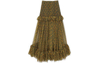 SAINT LAURENT Casual Long Skirts Women's Earth Yellow