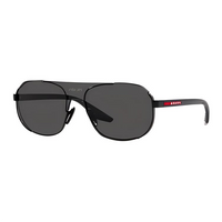 PRADA Metal Nylon Rectangular Sunglasses Men's Black