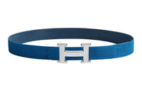 HERMES Nylon Belt Unisex Blue Width: 1.3cm