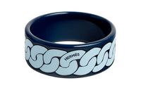 HERMES Lacquered Wood Bangles Women's Blue