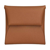 HERMES Bastia Madame Calfskin Wallet Women's 37 Gold Brown