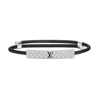 LOUIS VUITTON Metal Calfskin Enamel Enamel Bangles Men Black