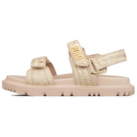 DIOR DiorAct Stylish Sandals Women's Yellow Hemp