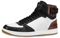 LOUIS VUITTON Rivoli Skateboard Shoes Men High-Top Black/White/Brown