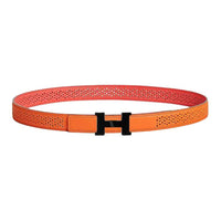 HERMES Calfskin Leather Belts Women's Pink Width 2.4CM