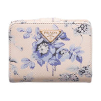 PRADA Saffiano Leather Wallet Women's Light Blue