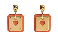 HERMES Earrings Women's Orange