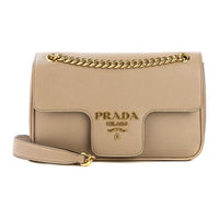 PRADA Cow Leather Crossbody Bag Shoulder Bag Women's Nude Pink