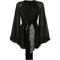 SAINT LAURENT Sequin-Detailed Sheer Sleeves Dress