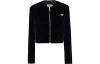 PRADA Triangle logo Velvet Jacket