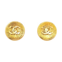 CHANEL 1980s Sunburst Clip on Earrings