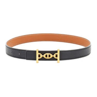 HERMES Leather Leather Belts Unisex Black/Brown Width: 2.5cm