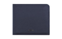 DIOR Grained Calfskin Card Holder Wallet Card Clip Men's Dark Blue