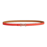 HERMES Calfskin Leather Belts Unisex Brown/Orange Width 1.3cm