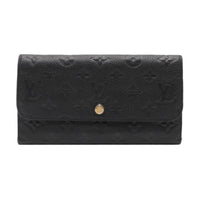 LOUIS VUITTON Leather Wallet Women's Black