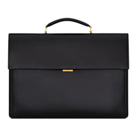SAINT LAURENT Leather Briefcases Medium Size Men's Black