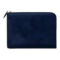 HERMES Evercolor Calfskin Clutch Men's 2Z Bleu Midnight Blue