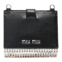 MIU MIU Grained Leather Crossbody Bag Shoulder Bag Women's Black