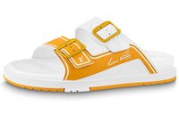 LOUIS VUITTON Trainer Rubber Sole Slide Slippers Men's White Yellow
