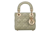 DIOR Lady Dior Lambskin Shoulder Bag Crossbody Bag Handbag Extra Mini Women's Green