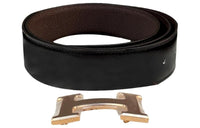 HERMES H Letter Logo Smooth Buckle Cow Leather Leather Belts Men's Width: 3.8CM
