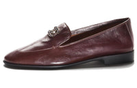CHANEL Casual Single Shoes Women's Red Brown