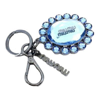 MIU MIU Crystal Keychains Women's Blue