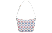 CELINE Croque Canvas With Calfskin Hand Handbag Shoulder Bag Women's Blue/Red/White