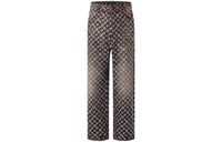 LOUIS VUITTON Made To Order Embroidered Monogram Baggy Denim Pants