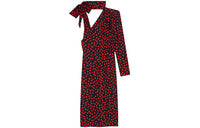 SAINT LAURENT Long-Sleeved Dresses Women's Black Red Gemstone Color